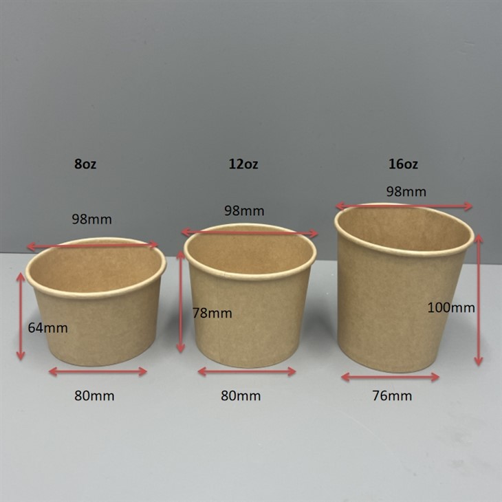 8oz and 12oz kraft soup containers